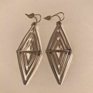 Silver Triangular Earrings